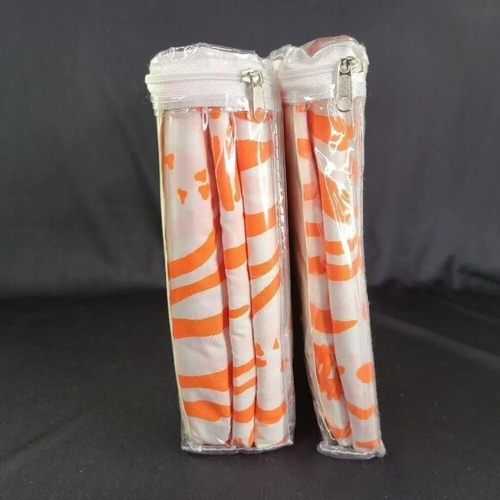 Rooms That Rule Orange Twin Sheet Set and Bedskirt Cotton Laurens Zebra Print Nw
